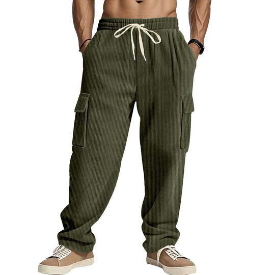 Herren Cargo-Hose mit gestreiftem Design und praktischen Seitentaschen Heidi-Mode