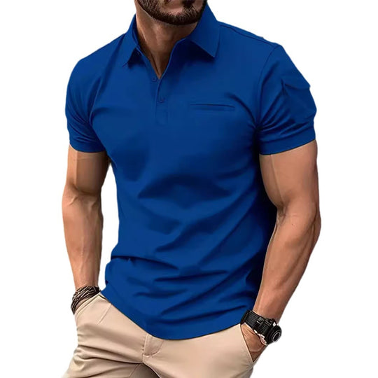 Herren Polohemd mit praktischem Reißverschluss und Brusttasche Heidi-Mode