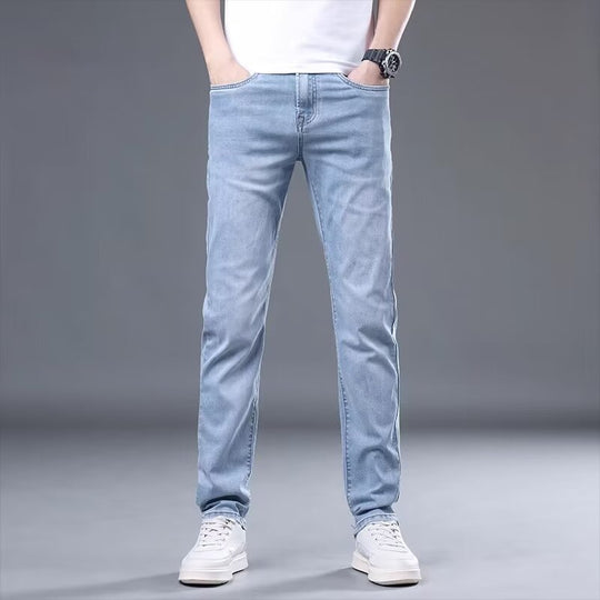 Herren Slim-Fit Denim-Jeans mit modischer Waschung und praktischem Schnitt Heidi-Mode