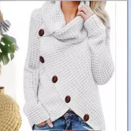 Damen Strickjacke mit asymmetrischem Schnitt und Kragen Heidi-Mode
