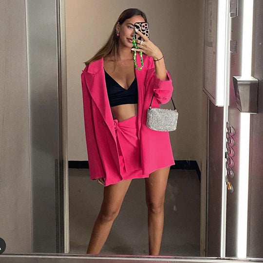 Damen Oversized Blazer mit Doppelknopf und elegantem Schnitt Heidi-Mode