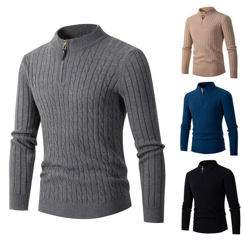 Herren eleganter Rollkragenpullover mit strukturiertem Zopfmuster Heidi-Mode