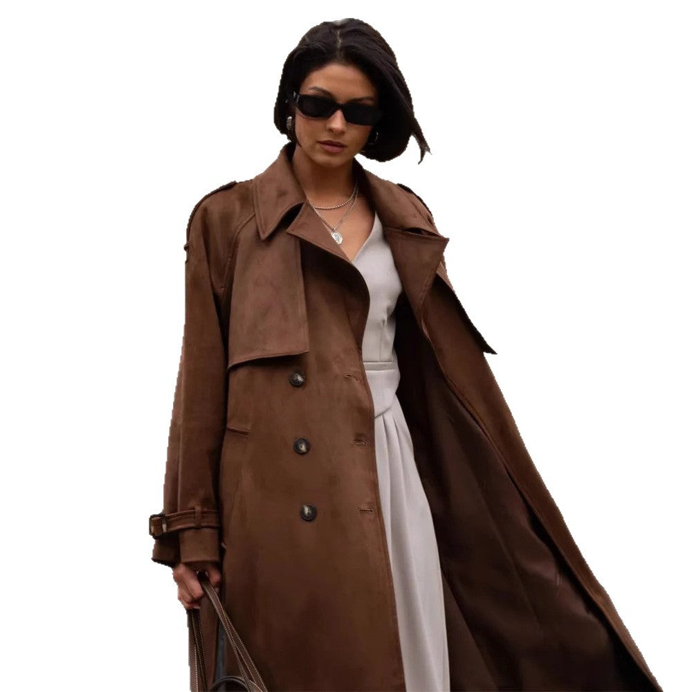 Damen Stilvoller Trenchcoat mit weitem Schnitt und Gürtel Heidi-Mode