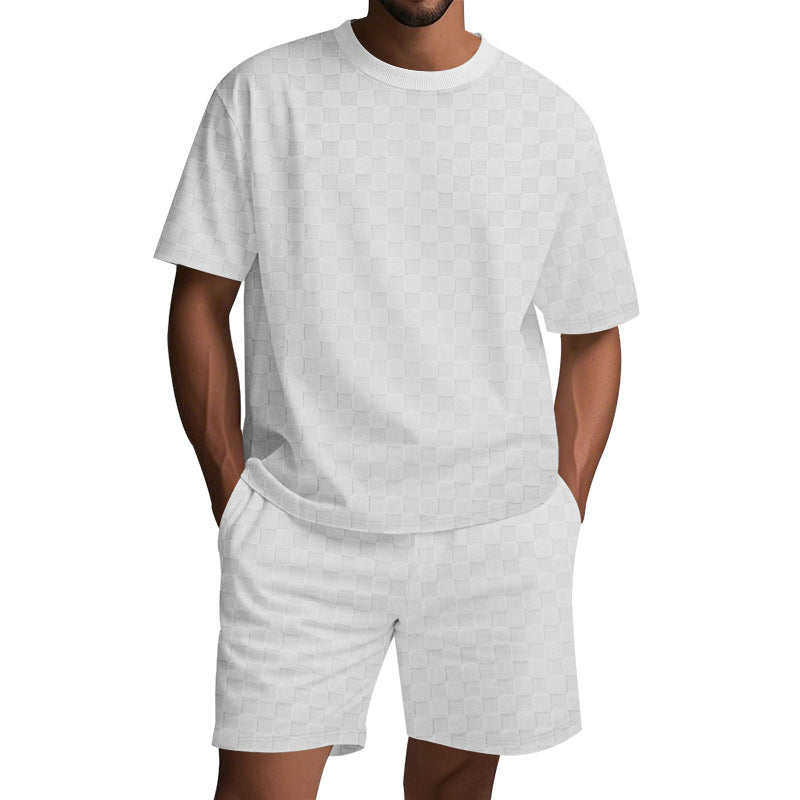 Damen Freizeit-Set mit strukturiertem T-Shirt und Shorts Heidi-Mode