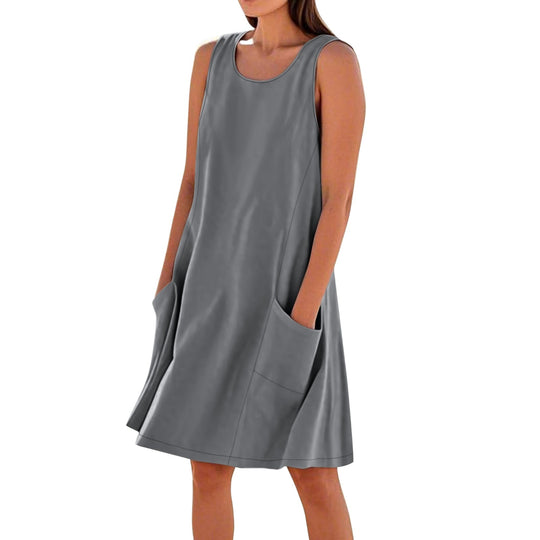 Damen Freizeit Ärmelloses Shift-Kleid Heidi-Mode