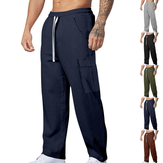 Herren Cargohose mit elastischem Bund und praktischen Taschen Heidi-Mode