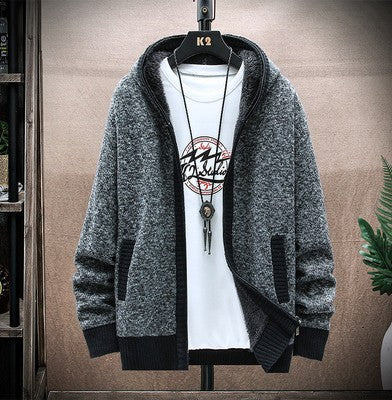 Herren Strickjacke mit asymmetrischem Reißverschluss und praktischen Taschen Heidi-Mode