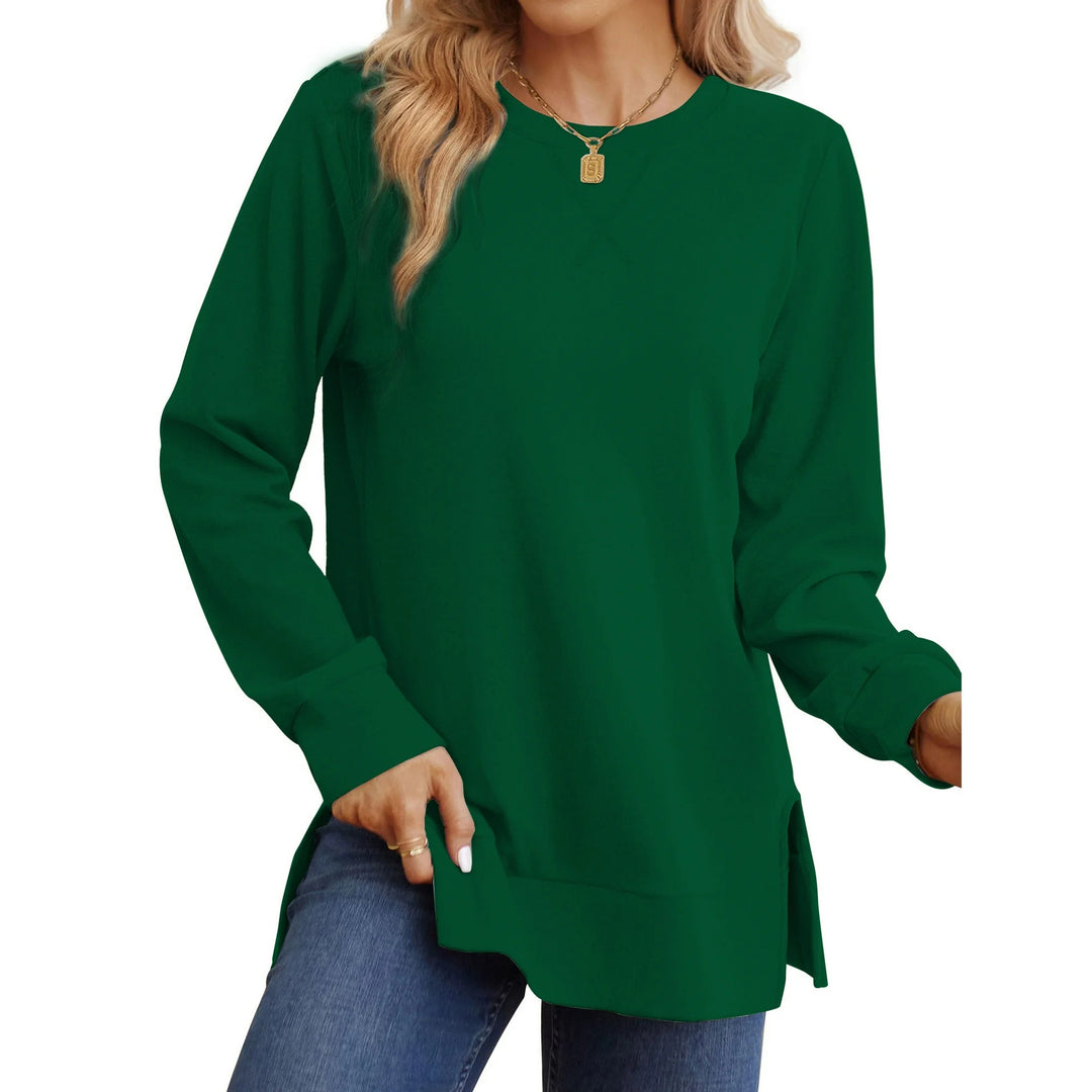 Damen Bequemer Langarm-Sweater mit Seitenschlitzen Heidi-Mode