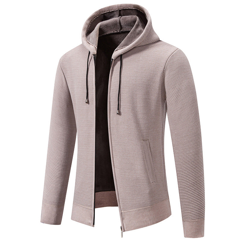 Herren sportliche Fleecejacke mit hohem Kragen und Reißverschluss Heidi-Mode