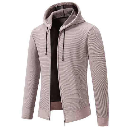 Herren sportliche Fleecejacke mit hohem Kragen und Reißverschluss Heidi-Mode