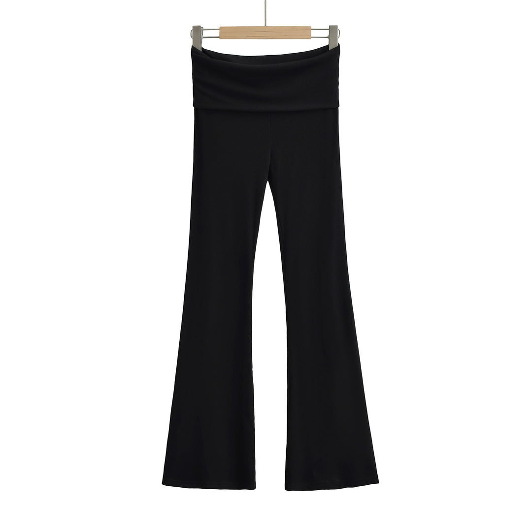 Damen Flared Yoga-Hose mit hohem Bund und elastischem Komfort Heidi-Mode