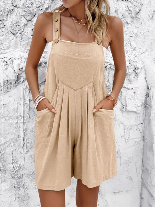 Damen Overall mit Taschen und Knopfdetails Heidi-Mode