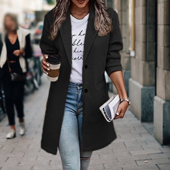 Stilvolle Lange Damenjacke Für Herbst & Winter