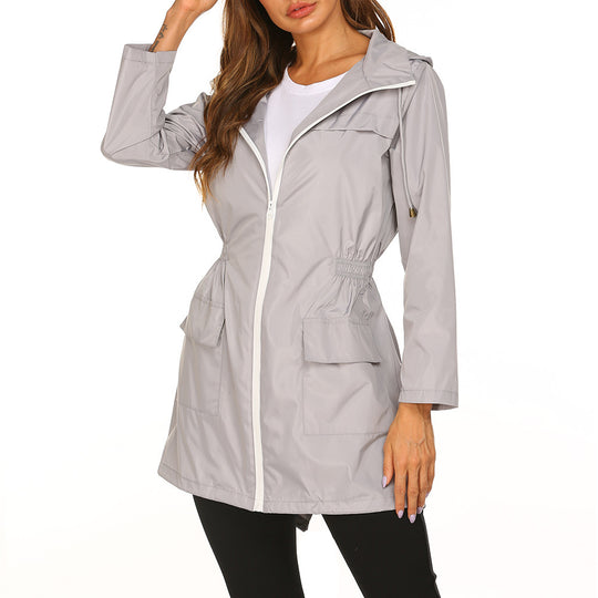Damen praktische Freizeitjacke mit verstellbarem Bund und großen Taschen Heidi-Mode