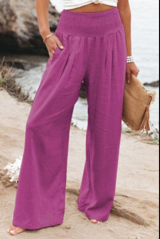 Damen Weite Sommerhose mit elastischem Bund und lockerer Passform Heidi-Mode