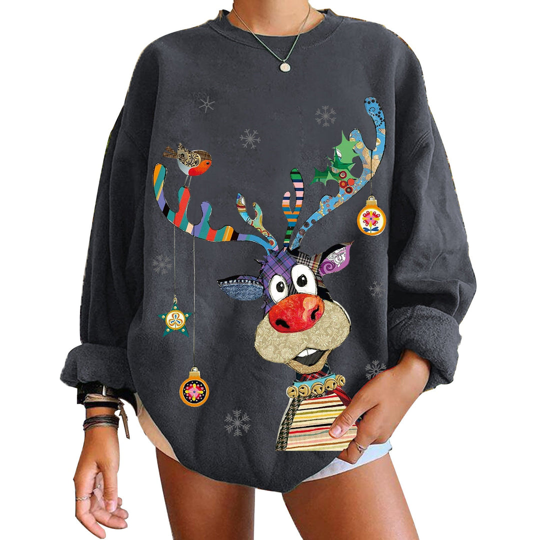 Heidi-Mode | Jul Ox Farbe Druck Rundhals Pulli