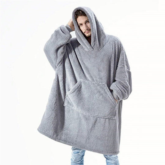 Damen oversize Fleece-Hoodie mit Kängurutasche und Kapuze Heidi-Mode