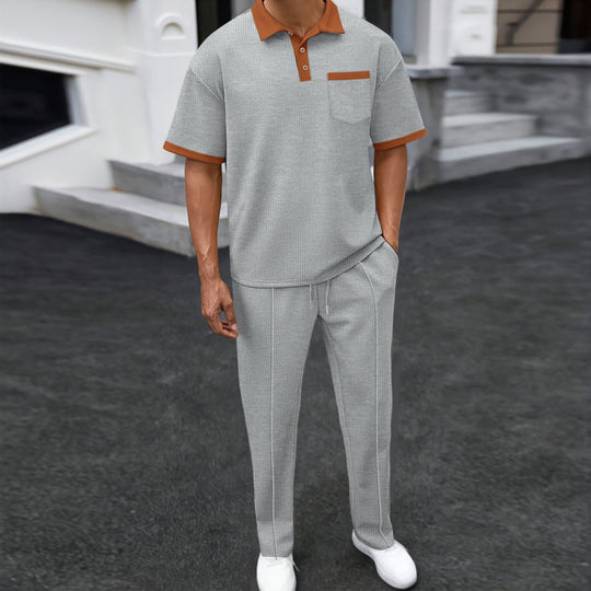 Herren Sportliches Freizeit-Set mit atmungsaktivem Poloshirt und bequemen Jogginghosen Heidi-Mode