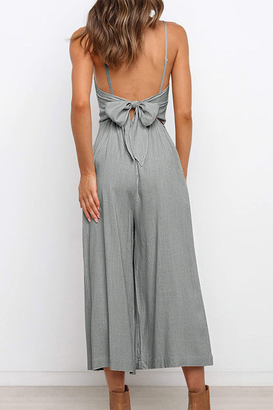 Heidi-Mode | Solide Tie Rückfreie Kurze Jumpsuits