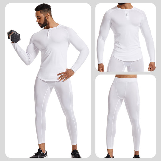 Herren Funktionsshirt mit bereichsspezifischen Nähten und Kompressions-Leggings Heidi-Mode