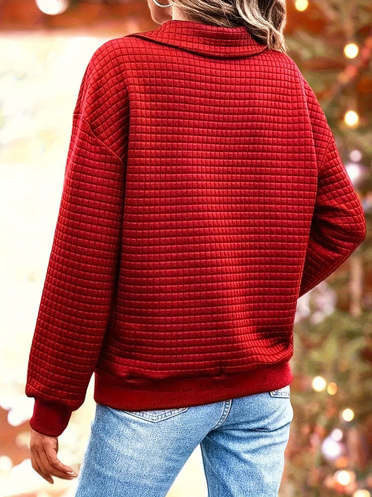 Damen lässiger Pullover mit strukturiertem Stoff Heidi-Mode