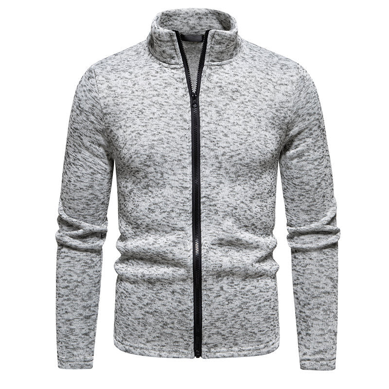 Herren Fleecejacke mit hohem Kragen und praktischem Reißverschluss Heidi-Mode