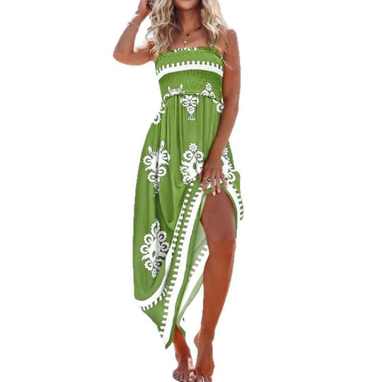 Damen Bohemian Paisleydruck Maxi Kleid mit verstellbaren Trägern Heidi-Mode