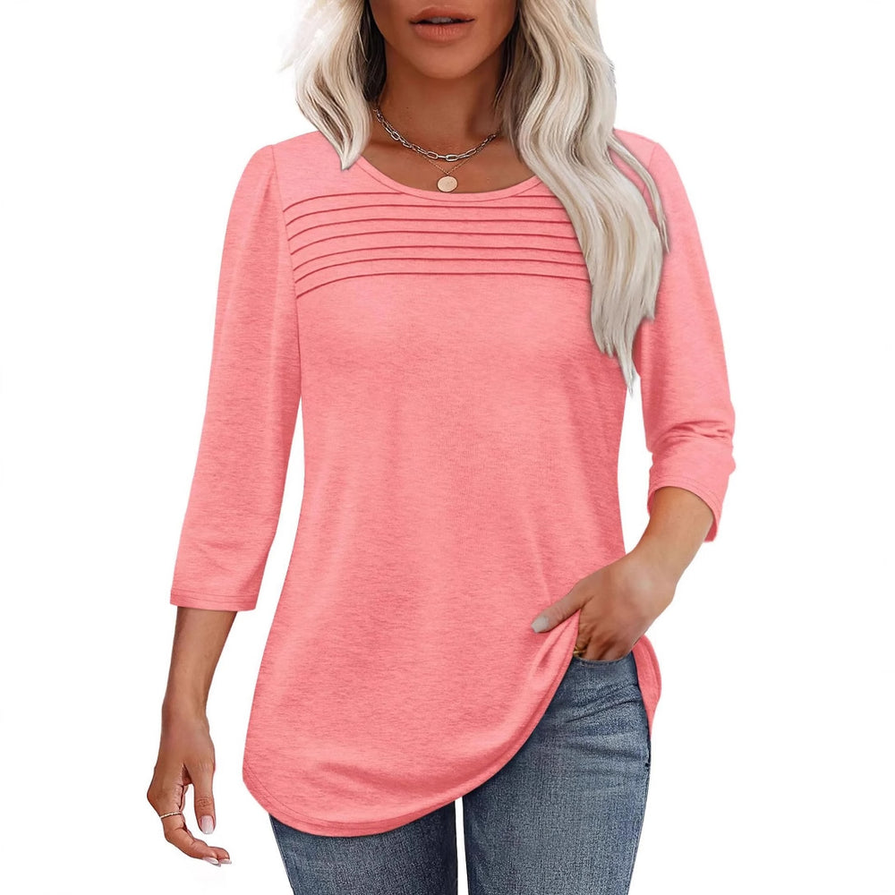 Damen weiches Langarmshirt mit dekorativen Pinnen Heidi-Mode