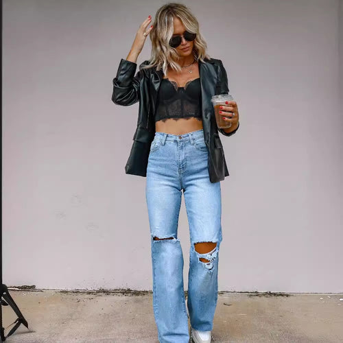 Damen Blazerjacke im modernen Oversize-Schnitt mit elegantem Look Heidi-Mode