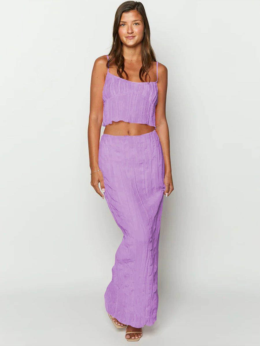 Damen elastisches Chiffon Maxikleid mit modischem Schößchen und verführerischem Design Heidi-Mode