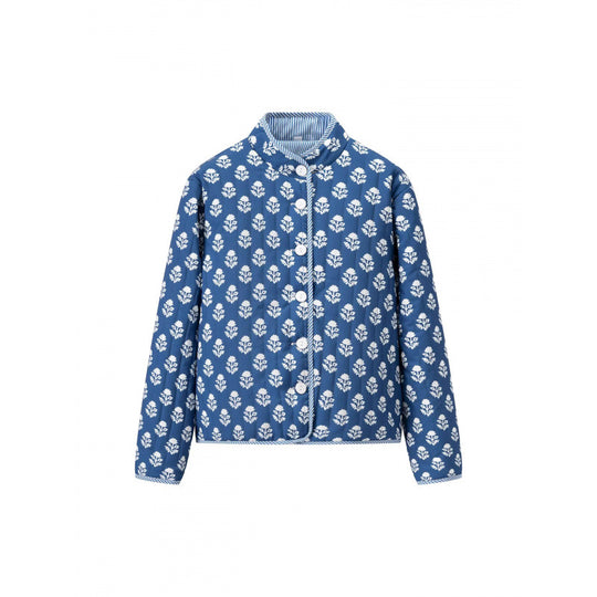 Damen Steppjacke mit floralem Muster und bequemem Schnitt Heidi-Mode