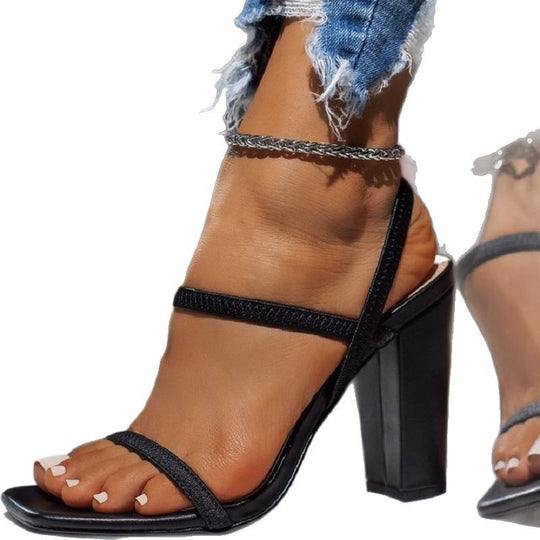 Damen elegante High Heel Sandalen mit schmalen Riemen Heidi-Mode