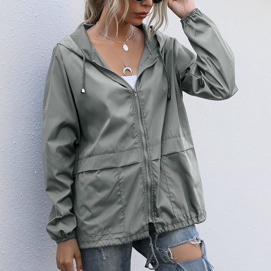 Damen Freizeitjacke mit verstellbarem Kordelzug und leichtem Material Heidi-Mode
