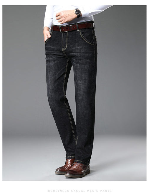Herren klassische Jeans im lässigen Business-Stil mit besonders bequemer Passform Heidi-Mode