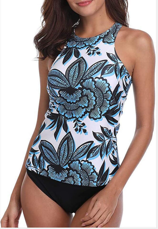 Damen Sportlicher Tankini mit elegantem Schnitt und floralem Design Heidi-Mode