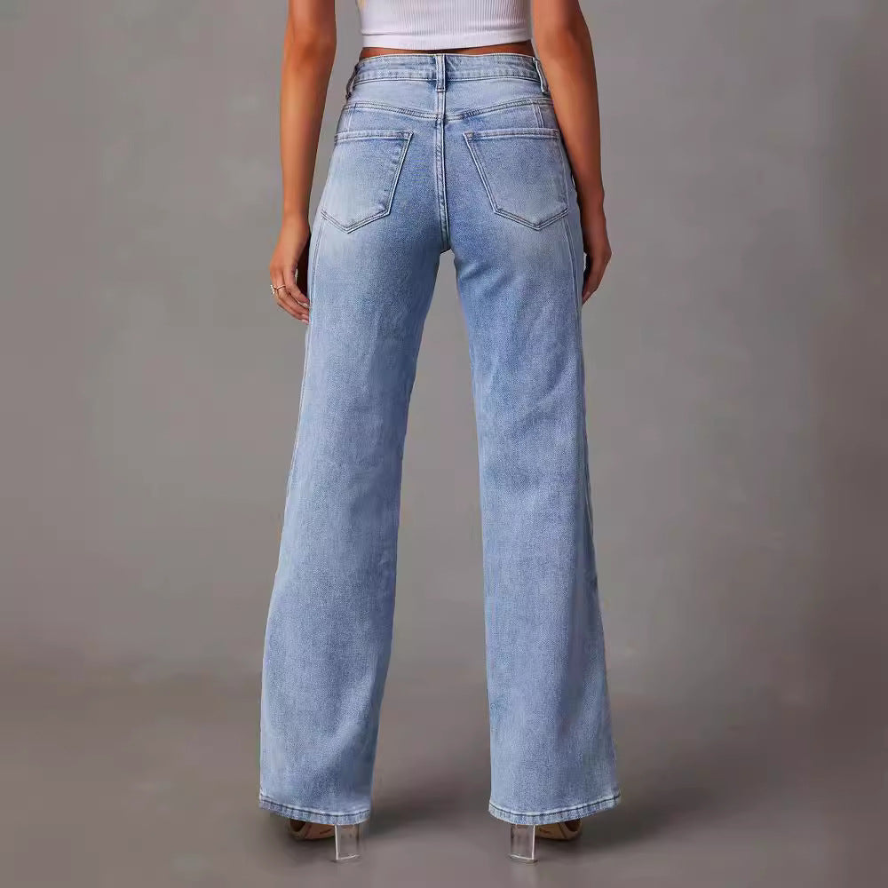 Damen Hochtaillierte Flared Jeans Heidi-Mode