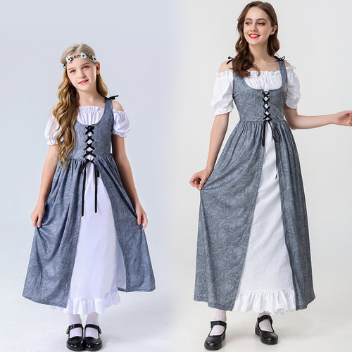 Damen Trachtenkleid mit romantischen Rüschendetails und bezaubernder Schnürung Heidi