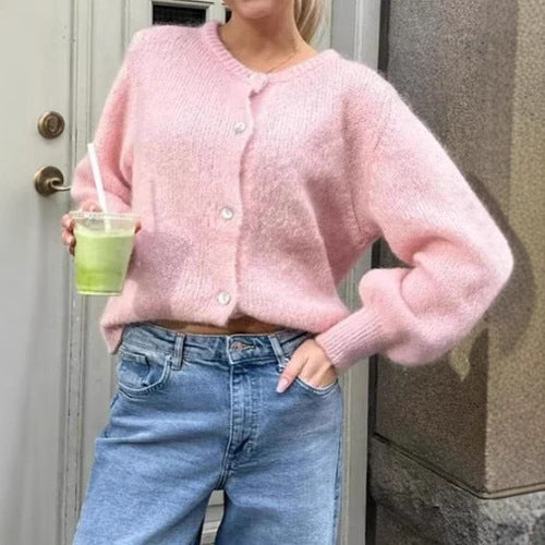 Damen kuscheliger Cardigan aus weichem Mohair Heidi-Mode