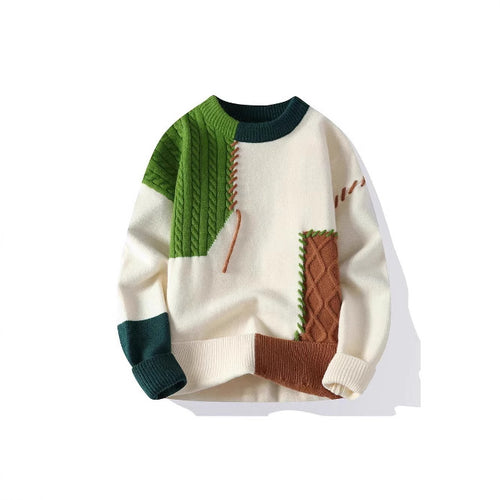 Herren Strickpullover mit kreativem Muster und strukturierten Akzenten Heidi-Mode