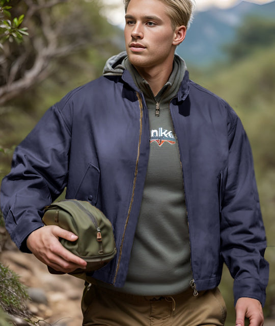 Herren lässige Bomberjacke mit hohem Kragen Heidi-Mode