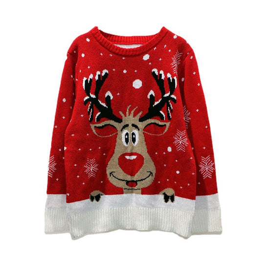 Damen Weihnachtspullover mit fröhlichem Rentier-Design und weichem Material Heidi-Mode