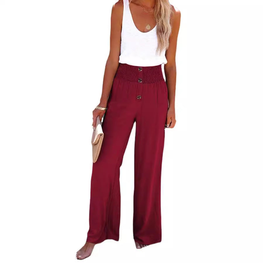 Damen Hoch geschnittene, weit geschnittene Sommerhose Heidi-Mode