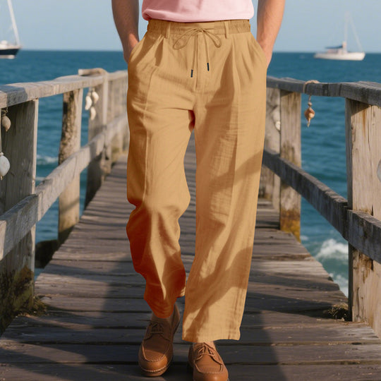 Herren Bequeme Strandhose mit elastischem Bund und praktischen Seitentaschen Heidi-Mode