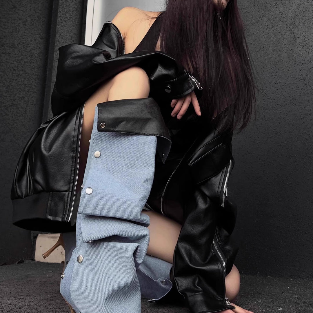 Damen Stylishe Overknee-Stiefel mit innovativem Design und elegantem Absatz Heidi-Mode