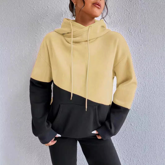 Damen Hoodie mit hochgeschlossenem Kragen Heidi-Mode