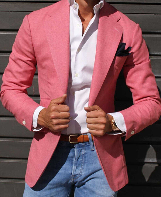 Herren Eleganter Leinenblazer mit modernem Schnitt und strukturiertem Gewebe Heidi-Mode