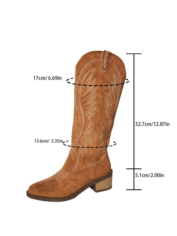 Damen Cowboystiefel mit eleganten Stickereien und hohem Komfort Heidi-Mode