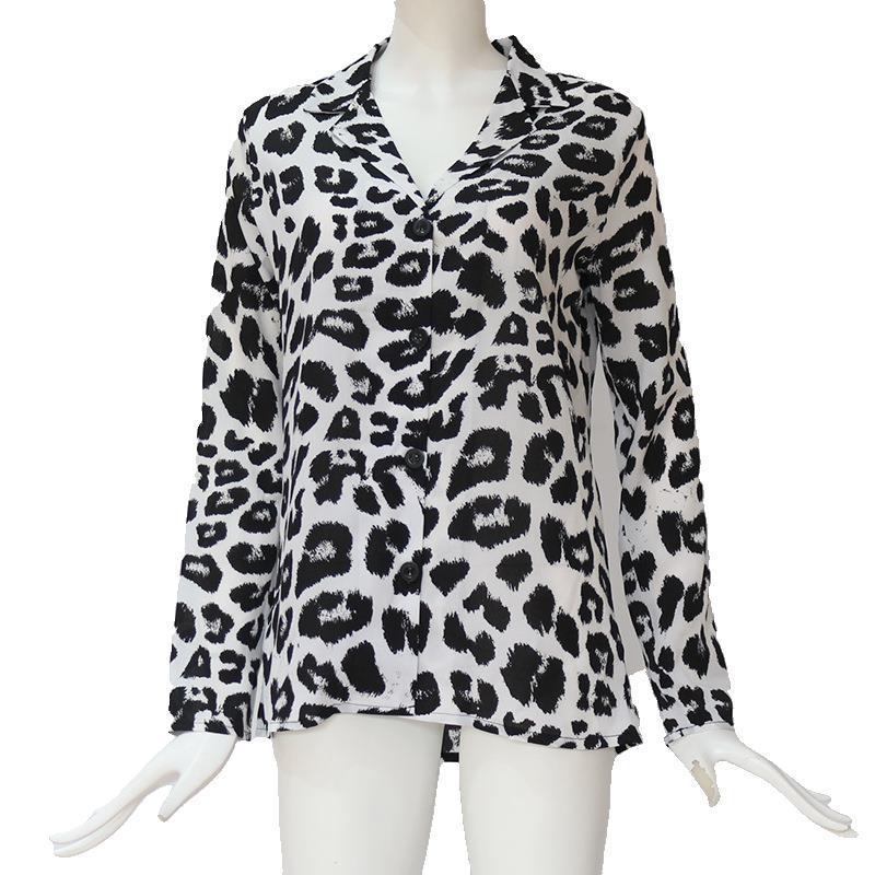 Damen Elegant bedruckte Bluse mit klassischem Kragen und langen Ärmeln Heidi-Mode