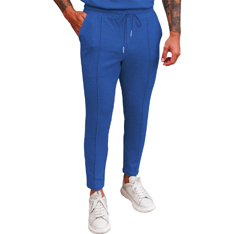 Damen bequeme Stretch-Jogginghose mit hohem Bund und Kordelzug Heidi-Mode