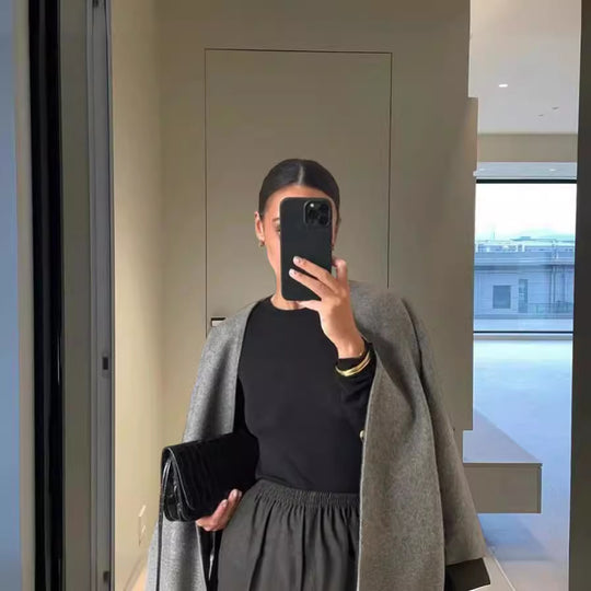 Damen Oversized Wolljacke Heidi-Mode